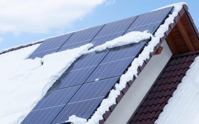 A Solar Panel On A Home, Clear Of Snow And Working Efficiently During The Winter.